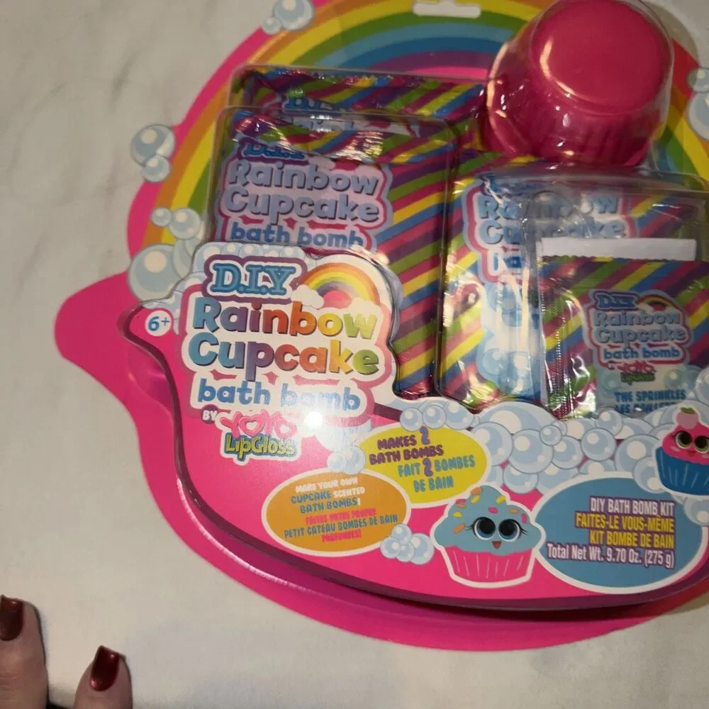 Lip Gloss DIY Rainbow Cupcake Bath Bomb Kit Rainbow Cupcake Bath Bomb Kit